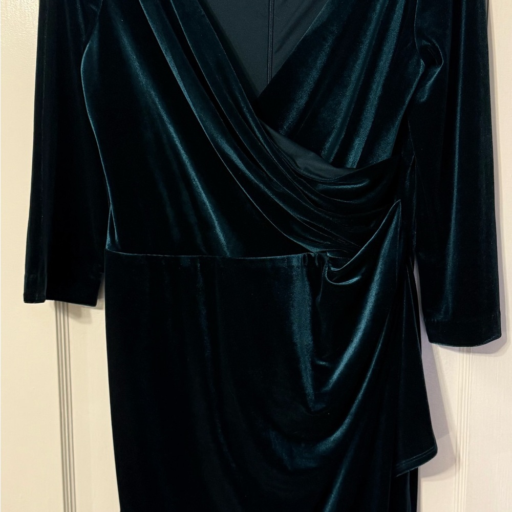 Betsey Johnson Velvet Surplice Wrap Dress